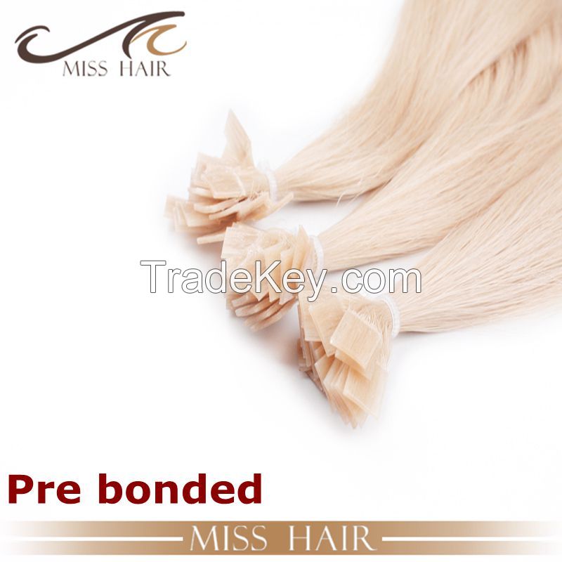 Human remy Pre bonded hair extension