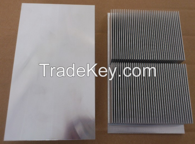 Aluminum Heat Sink with Skiving fins and Clear anodized Surface