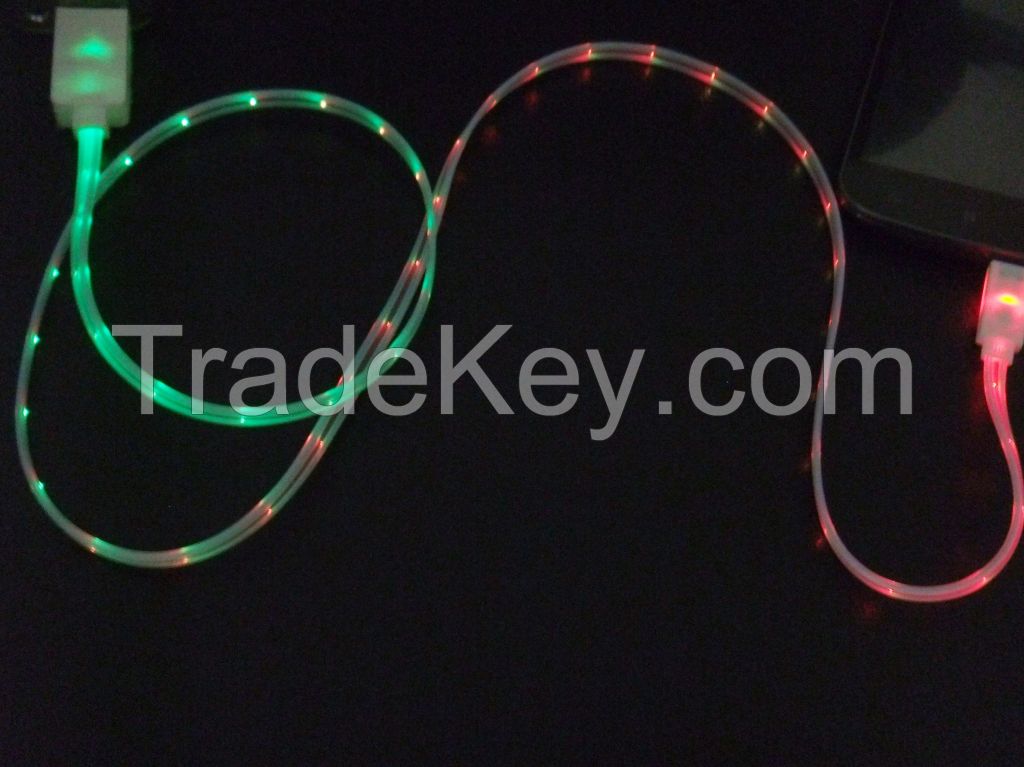 Fashion Design Taichi Colorful Best Visible LED Light USB Data Sync transfer Charger Charging Cable wire line Cabo De Carga For Samsung Sony Lenovo HTC Xiaomi Huawei LG