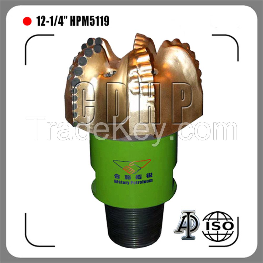 12 1/4" API pdc drill bit,pdc drill bit for offshore oil well drilling	,pdc drill bit supplier and manufacturer