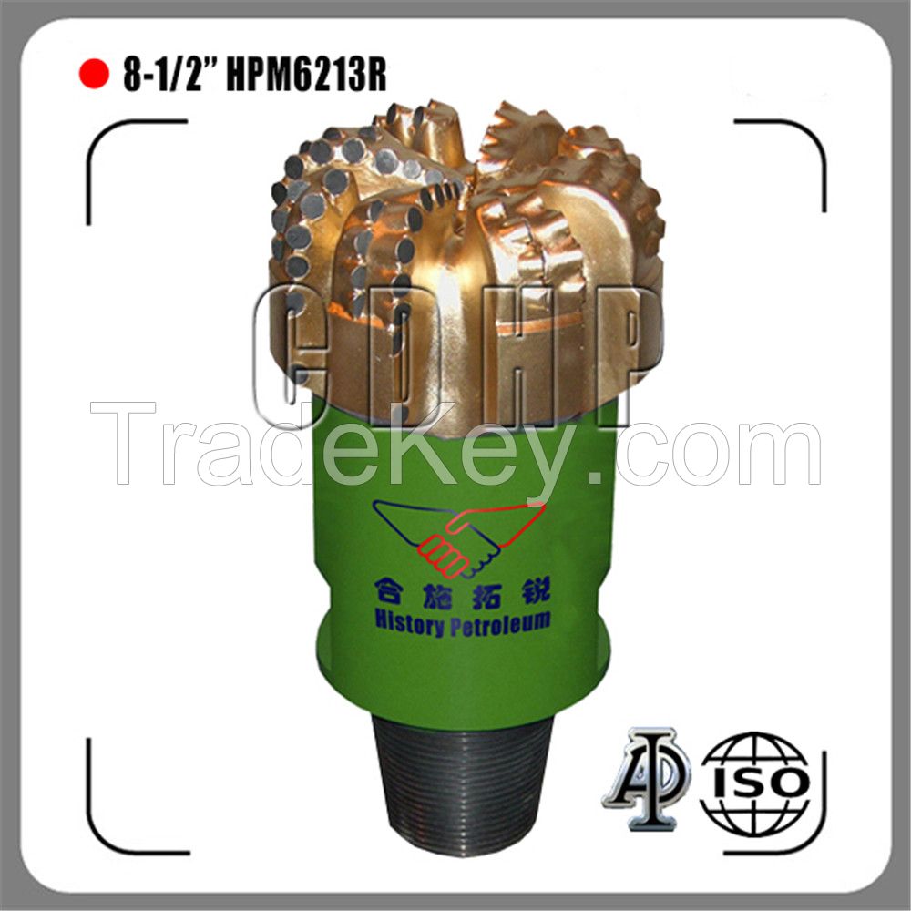8 1/2" API History tungsten carbide PDC drill bit forfor petroleum drilling manufacturer