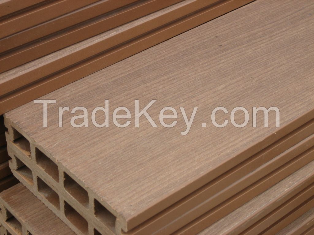 Wood plastic composite floor