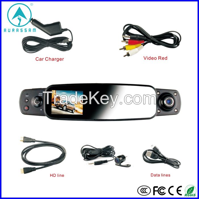 2 Channel H.264 3 inch LTPS Full HD Touch Screen 32GB Car Video Recorder DVR With GPS G-sensor