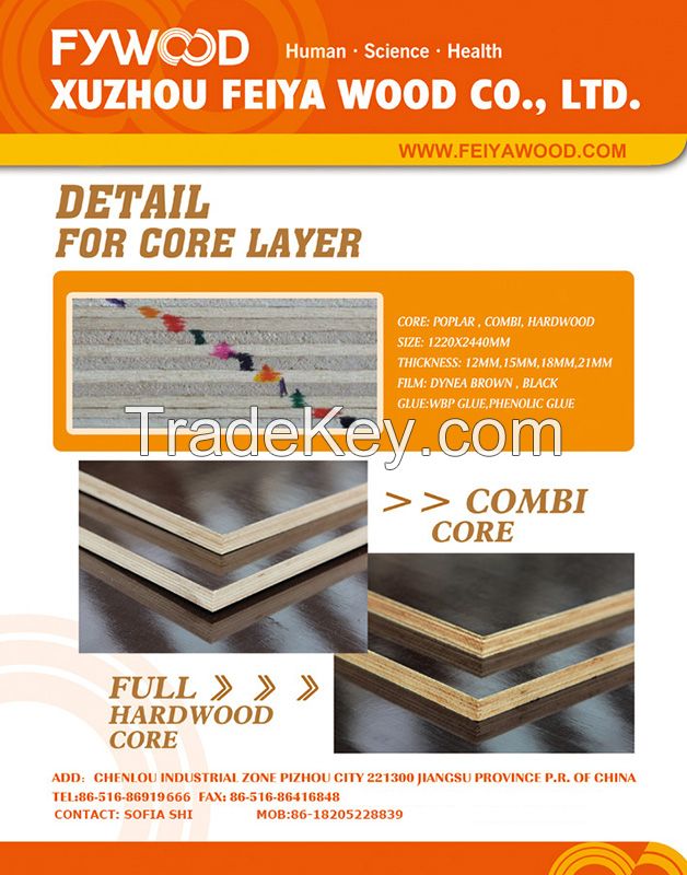 Brown film faced plywood for building material