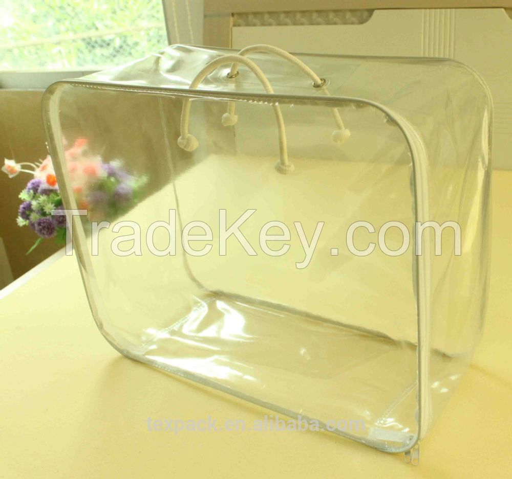 transparent bedding packaing bag with wire frame