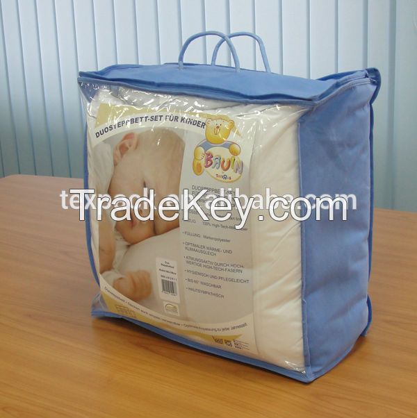 non woven and clear PVC quilt bag, blanket bag, comforter bag
