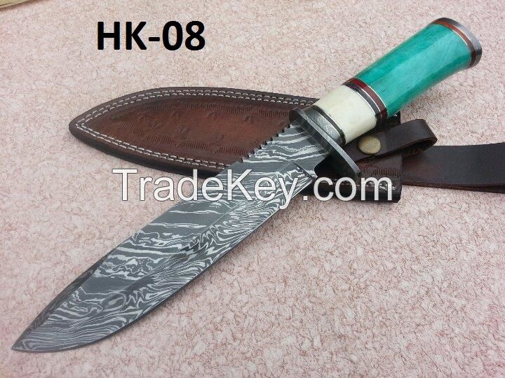 Damascus hand made hunting knife HK-08