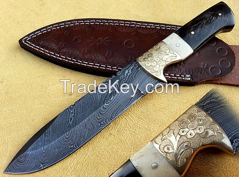 Damascus hand made hunting knife HK-01