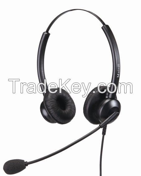 Binaural Noise Canceling Microphone Call Center Headset MRD-308DS