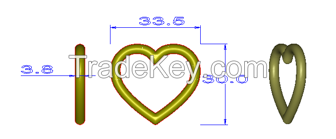 gold heart buckles