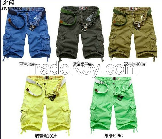 Men's Cargo Fashion Cotton Washed Pocket Casual Shorts