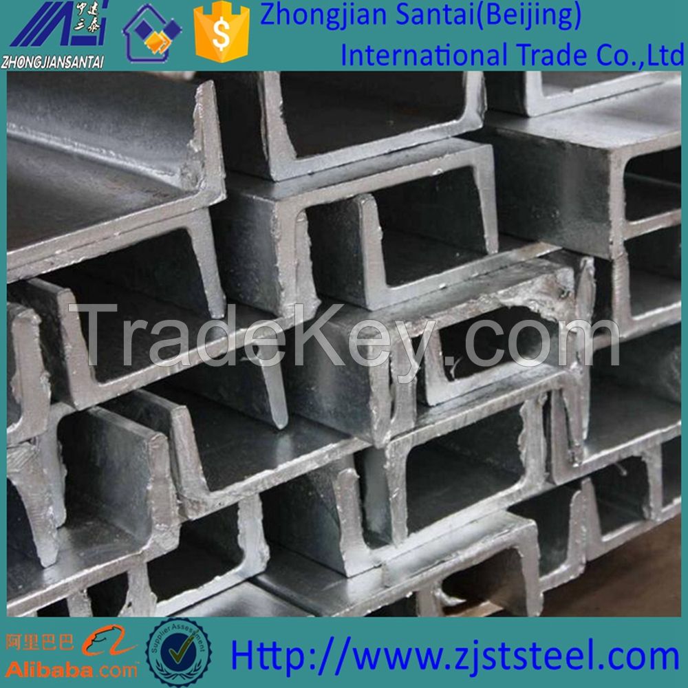 Q235B carbon mild steel u channel sizes cold bending steel u channel p