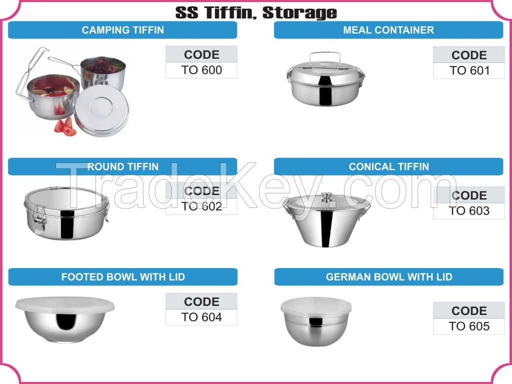 Stainless Steel Storage, Tiffin