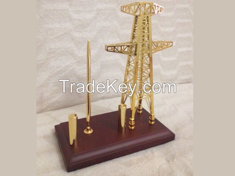 Diecast Electric Power Tower Model with Name Card Holder and Pen Holder