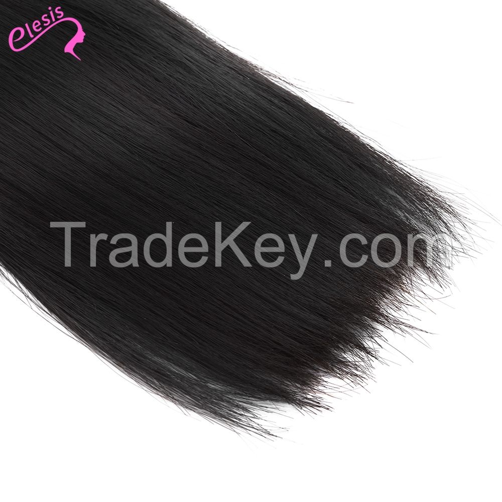 ELESIS Virgin Hair Product 1 piece Straight Human Virgin Hair Extensions