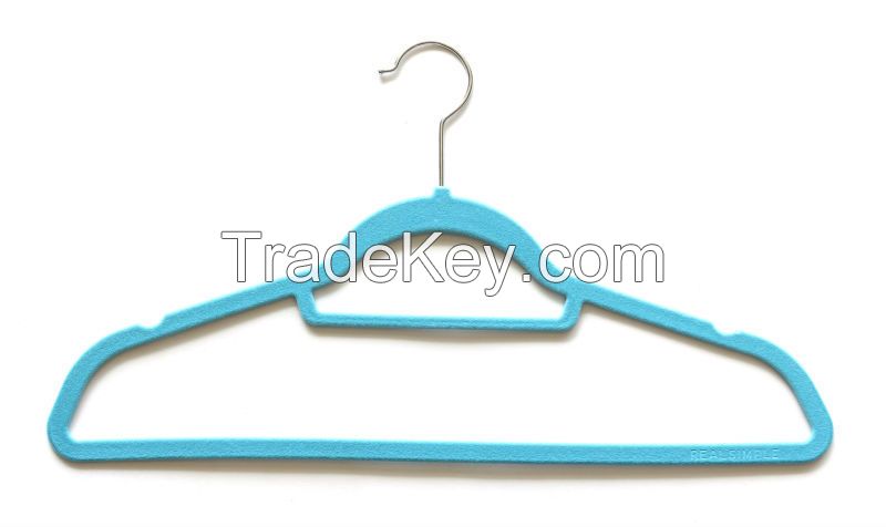 Suit Flocked Hanger with Tie Bar