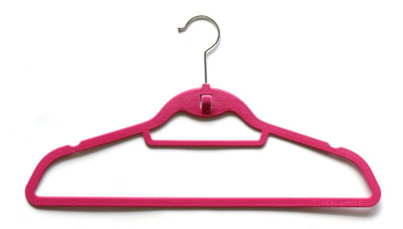 Flocked Suit Hanger with Hook & Tie Bar