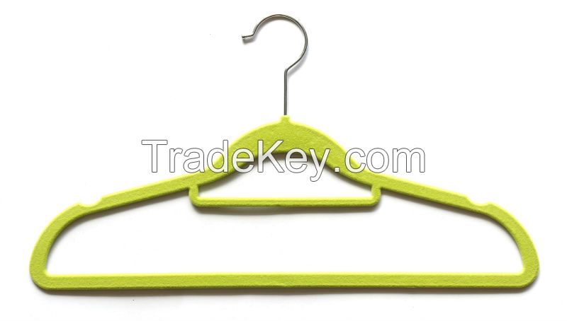 Suit Flocked Hanger with Tie Bar