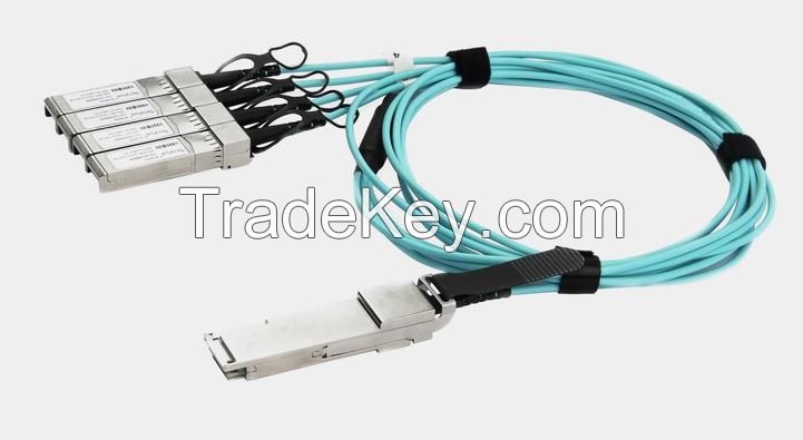 Active Optical Cable (AOC) for 40G QSFP+ to 4x 10G SFP+
