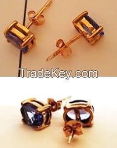 CERTIFIED: Natural Tanzanite & 9ct Gold Earrings