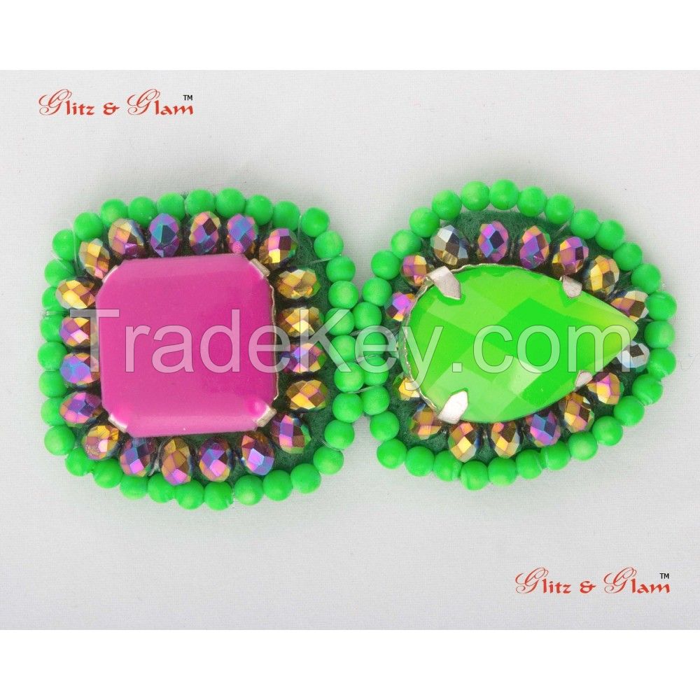 Brooches - Neon inspired green with a touch of pink to make you stand out in a crowd