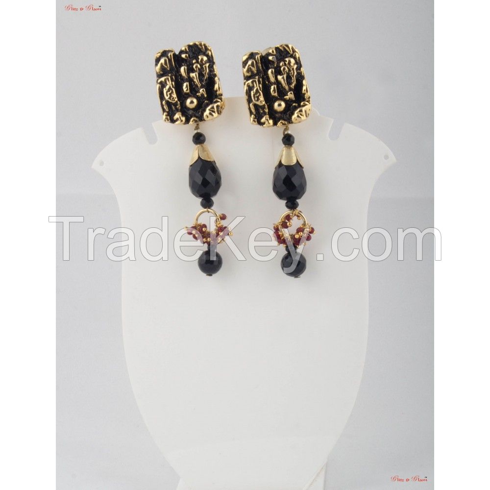 Fashion Jewellery Earrings - Black onyx paired