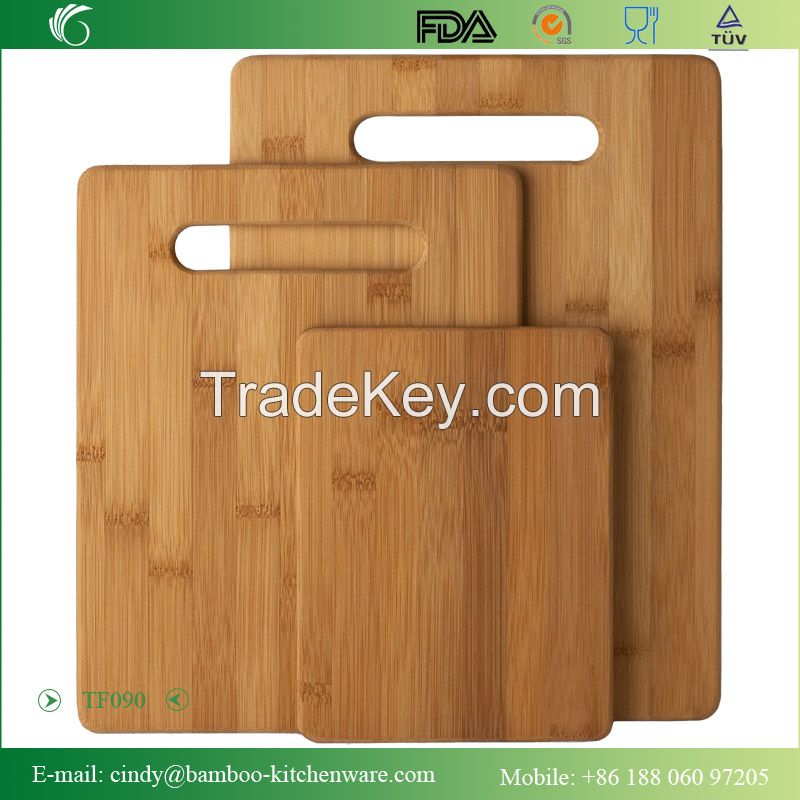 TF090 Totally Bamboo Material 3-Pieces Cutting Board Set, Bamboo Chopping Board with Horizontal Grain