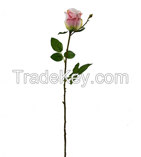 64CM high artificial funeral flower single long stem rose for decoration flower 