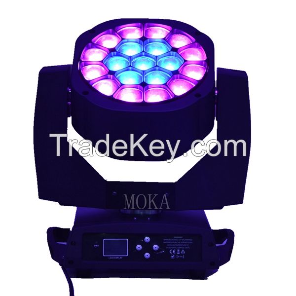 19x15W RGBW 4in 1 LED Bee Eye Moving Head Light  Disco lighting for Concert/Party/Stage