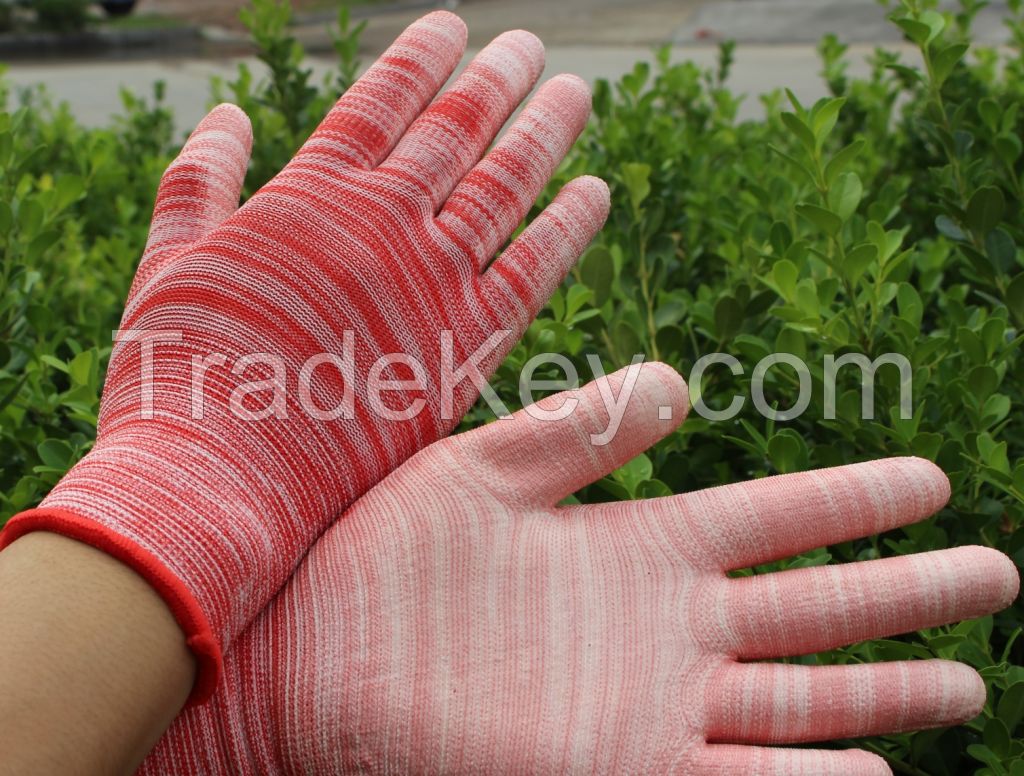 Low linting 13G Polyester/Nylon PU working glove