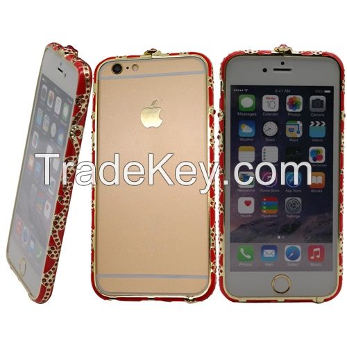 Bright Red Color Chinese Style Bling Crystal Diamond case/frame for iphone 5/5s/6/6plus CO-MTL-6015