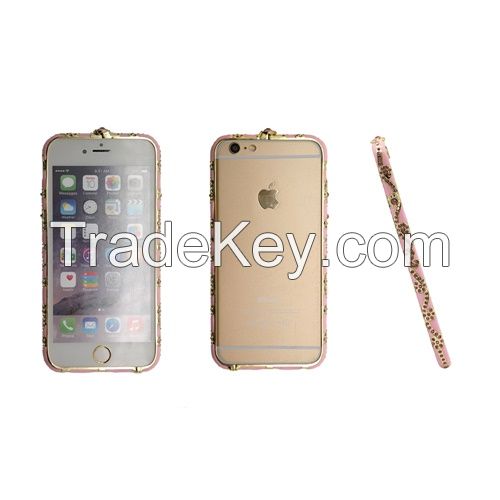 Pink Color Chinese Style Bling Crystal Diamond case/frame for iphone 5/5s/6/6plus CO-MTL-6015
