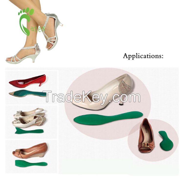 Latex foam shoe insoles