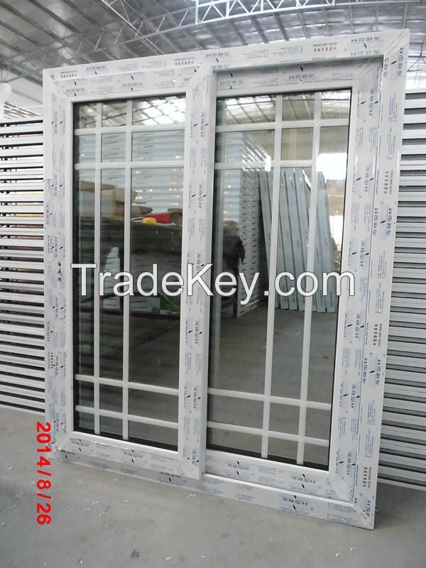 Competitive price UPVC Sliding window wih grid style