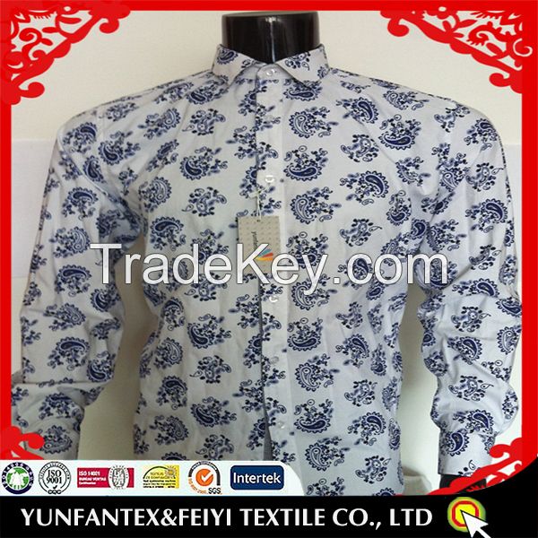 Casual cotton white printed shirt