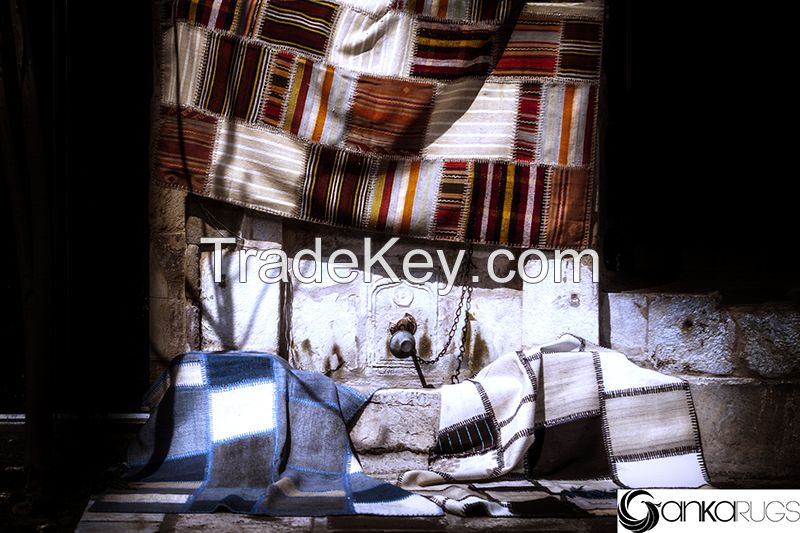 Vintage Turkish Handmade Patchwork Kilim Rugs