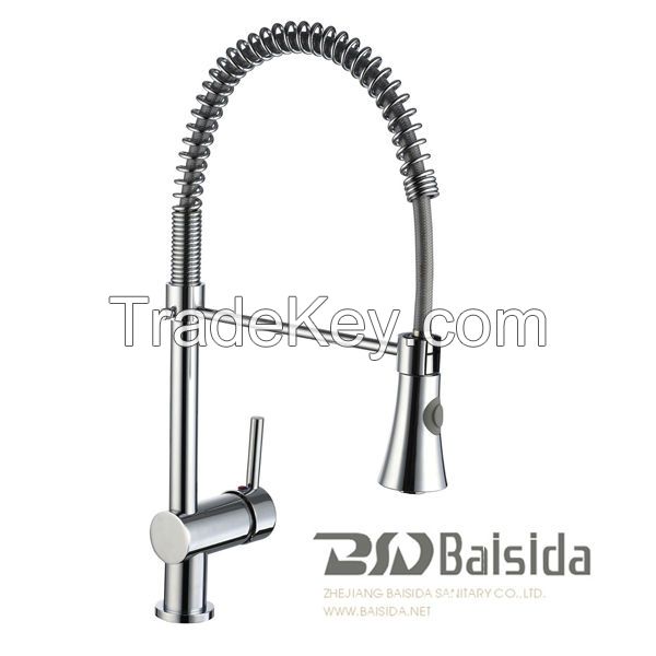 Spring single handle sink kitchen faucet