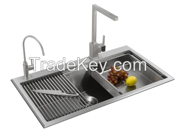  Fashionable design handmade 5mm sus304 kitchen sink