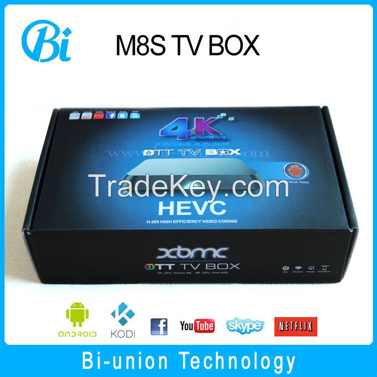 m8s android tv box 4k smart tv m8s Kodi full Loaded Amlogic S812 tv box
