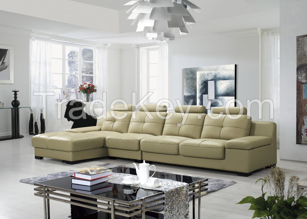 Hot sales leather sofa genuine sectional living room sofas