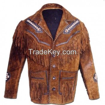 real leather  fring jackets for mens 