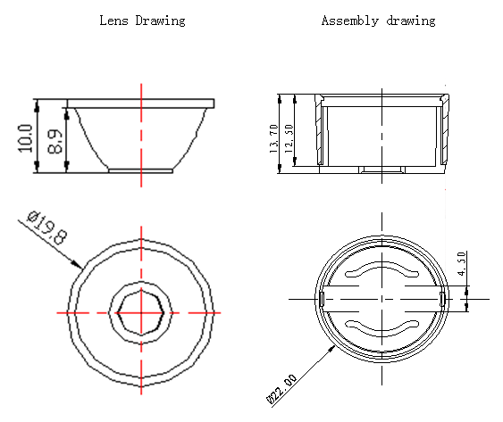 Infrared Lens Diameter 22mm  IR series with houlder Various angles  Samples are presented free