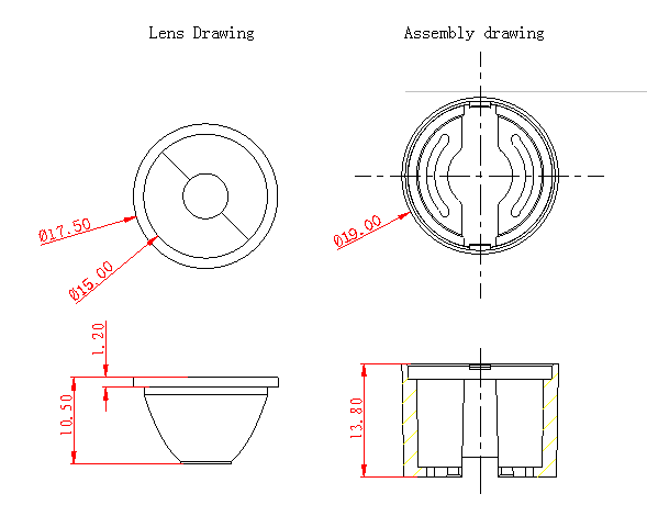 Infrared Lens \Diameter 19mm \D-17 series\ Various angles \ Samples are presented free