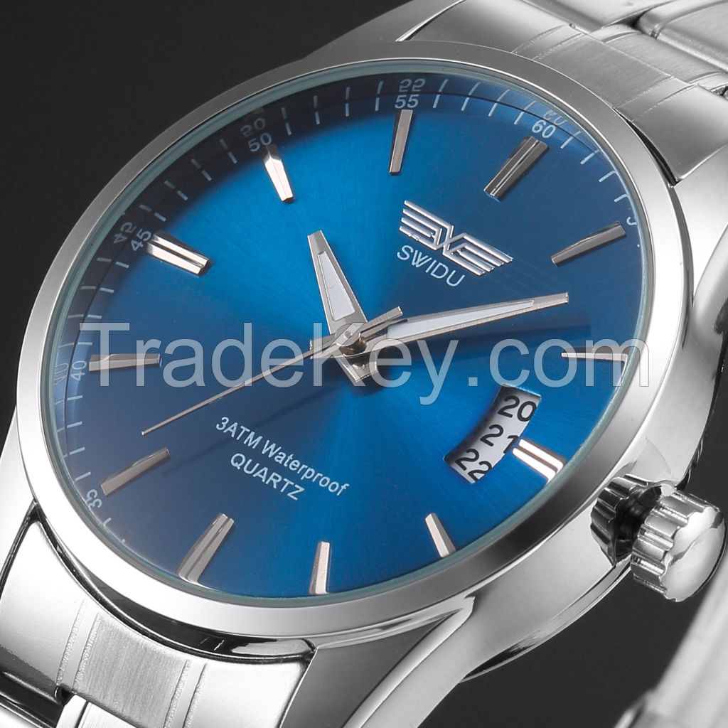 New Men's Watch Stainless Steel Band Date Analog Quartz Sport Wrist Watch