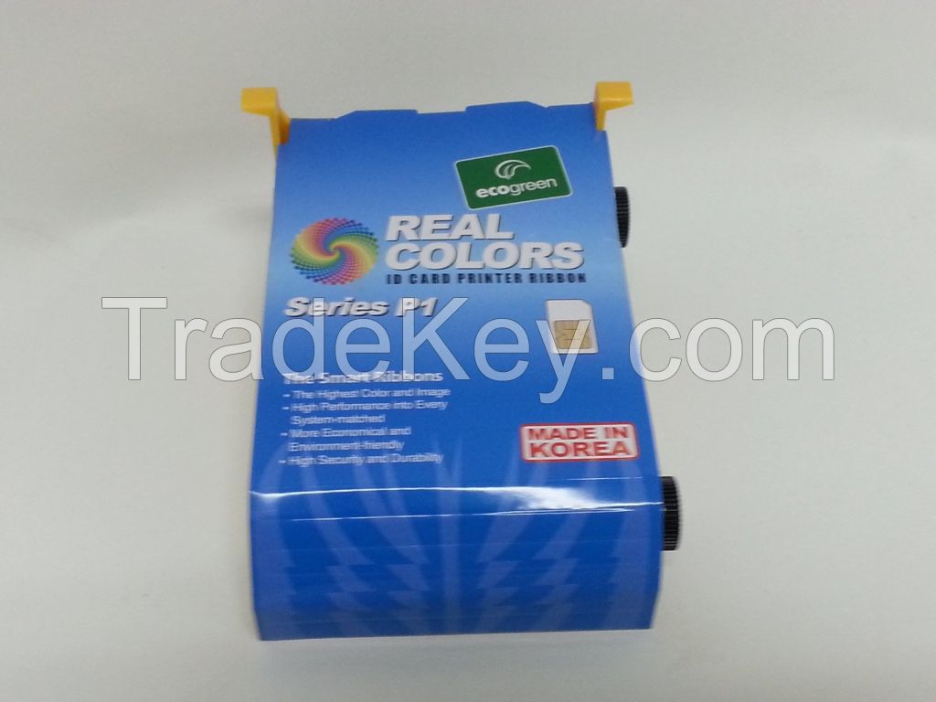 Compatible Zebra id card printer ribbon 800015-101 K_1, 000 4 SET Realcolors