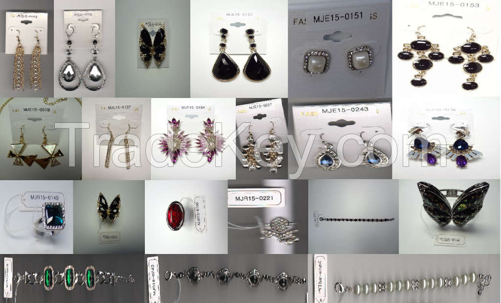 imitation and fashion earrings, bracelete, ring