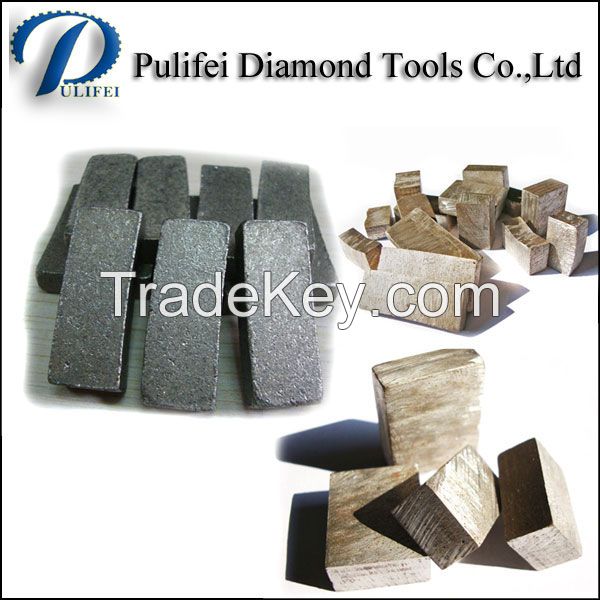 Marble cutting segment for cutting hard marble block lasb