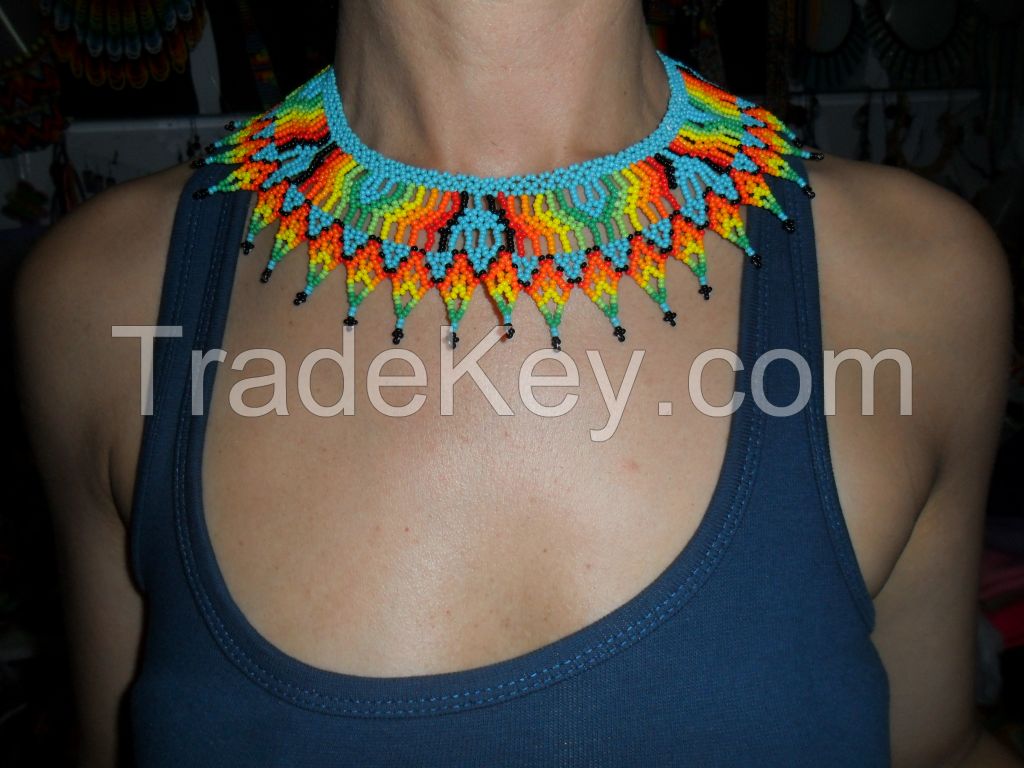 NATIVE INDIGENOUS BEADED NECKLACE COLOMBIA-SEEDS