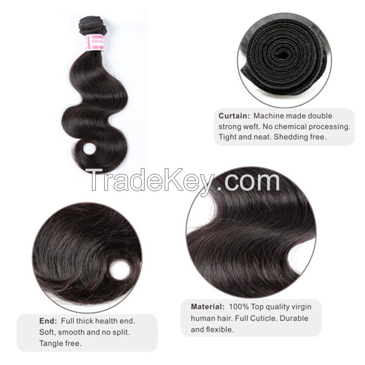 Facotry Price 7A Body Wave 100% Raw Unprocesse Brazilian Virgin Hair