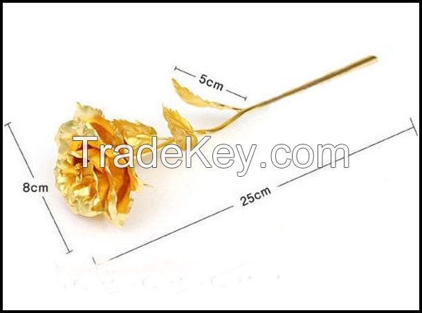 24k gold foil rose flower with custom engraved logo